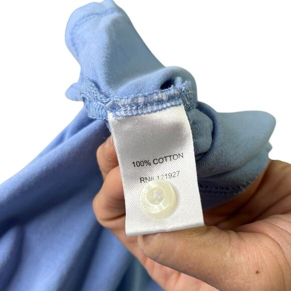 Johnnie-O Polo Shirt Boys 14 Baby Blue Hangin' Out Short Sleeve Pink Surfer Logo - Picture 8 of 10